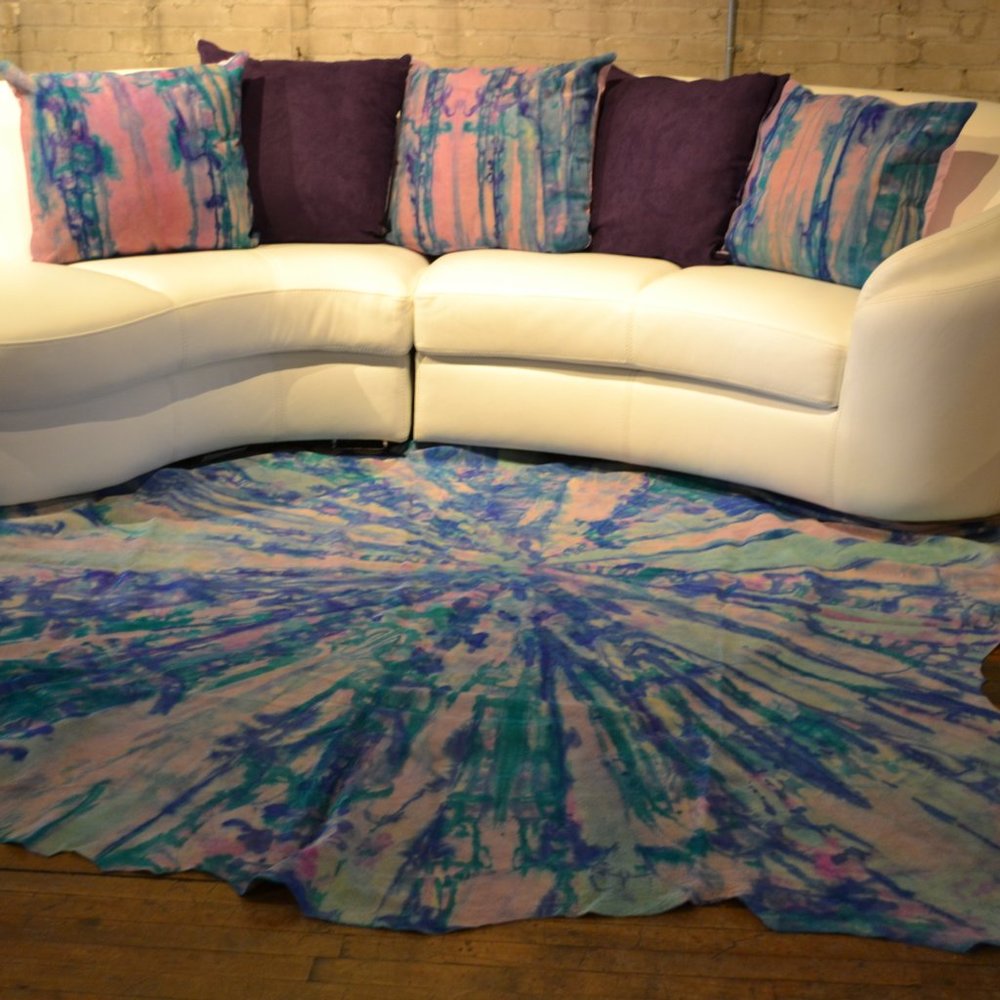 NEW Cow Hide leather suede Rug Large Blue Pink Green White purple Pillows dyed - Picture 2 of 3